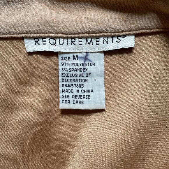 Vtg Y2K Tan Micro Suede Studded Collared Cropped Jacket Sz M Minimal Western - Picture 8 of 9